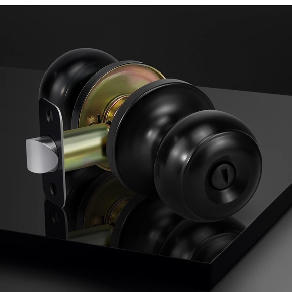 LOQRON Matte Black Privacy Door Knob - Picture 2 of 5